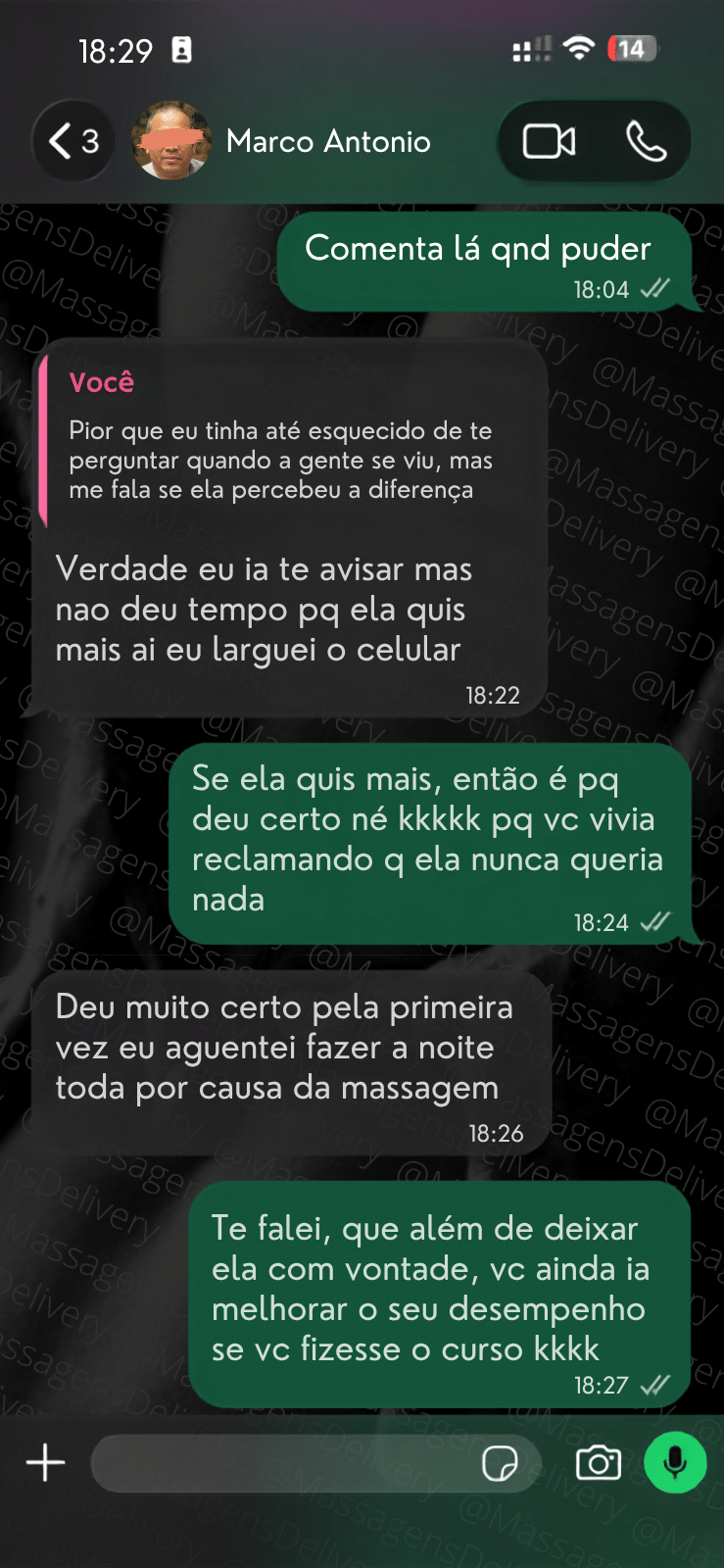 Depoimento Marco Antonio dizendo que aumentou a libido da esposa e melhorou o proprio desempenho sexual após aprender o método cury de massagem tântrica