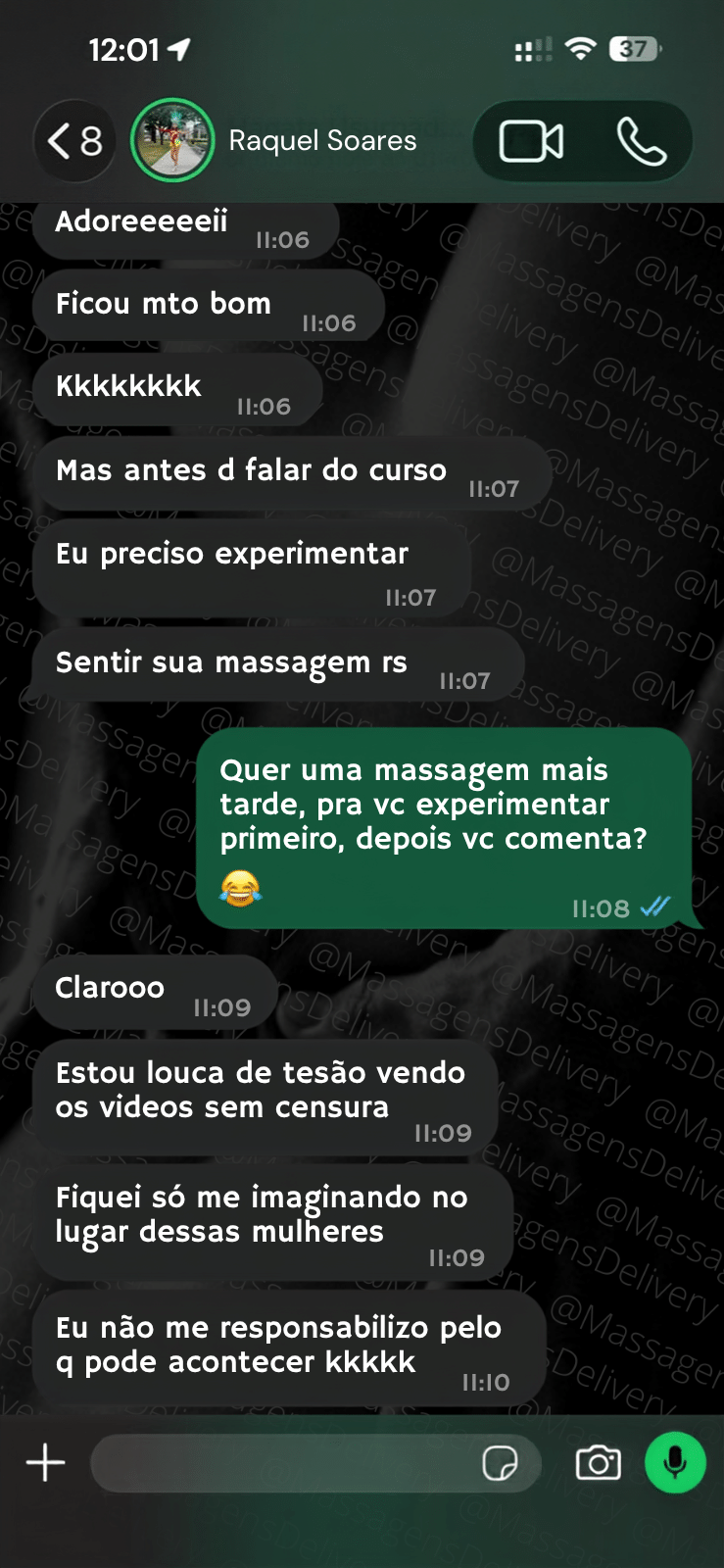 Depoimento Raquel dizendo qe ficou excitada assistindo o método cury de massagem tântrica
