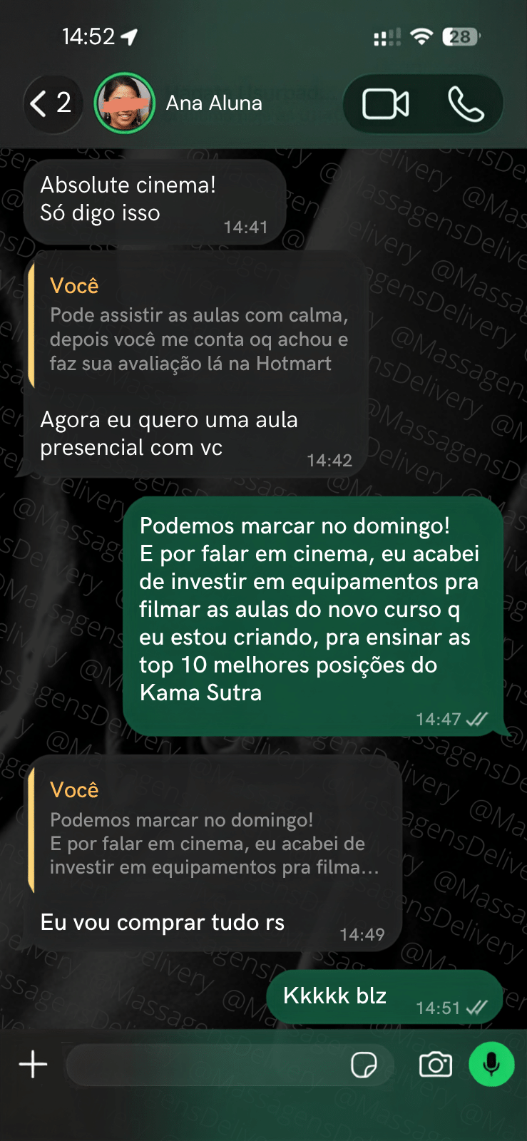Depoimento da Ana dizendo que amou o curso online e agora quer uma aula presencial