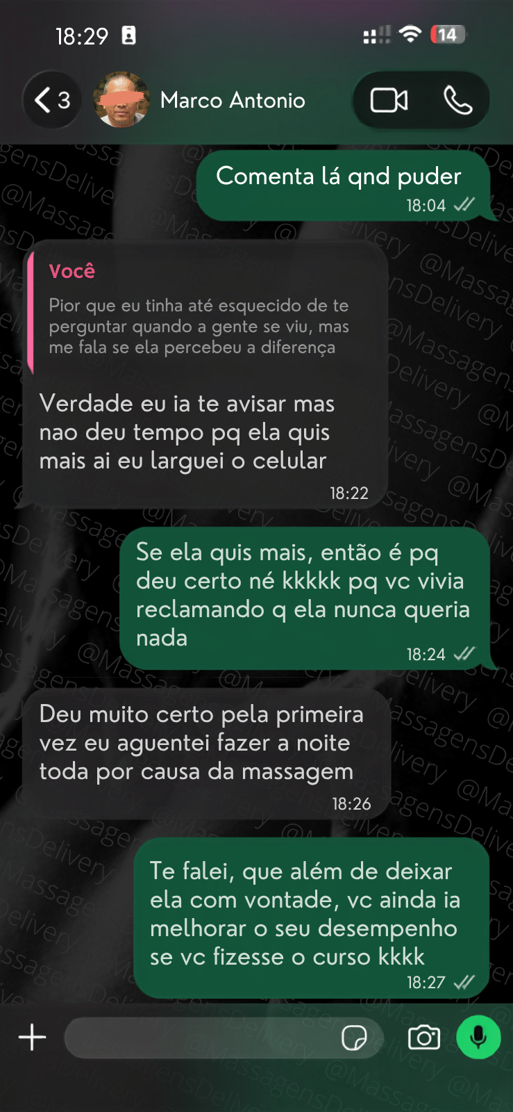 Depoimento Marco Antonio dizendo que aumentou a libido da esposa e melhorou o proprio desempenho sexual após aprender o método cury de massagem tântrica