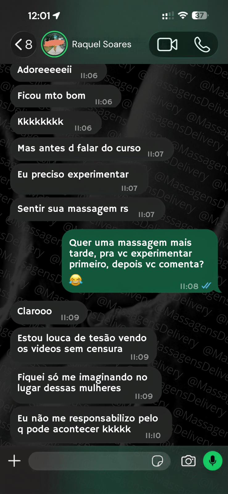 Depoimento Raquel dizendo qe ficou excitada assistindo o método cury de massagem tântrica